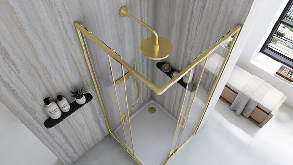 Shower enclosure Rea City 80x80 Gold Brush