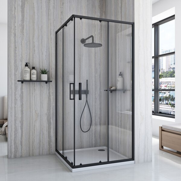 Shower enclosure Rea City 80x80 Black