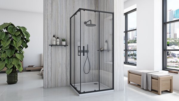 Shower enclosure Rea City 80x80 Black