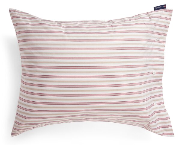 Lexington Dobby striped cotton poplin pillowcase 50x60 cm Red-beige-white