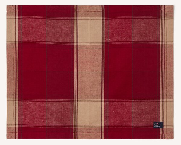 Lexington Checked linen-cotton placemat 40x50 cm Red-beige