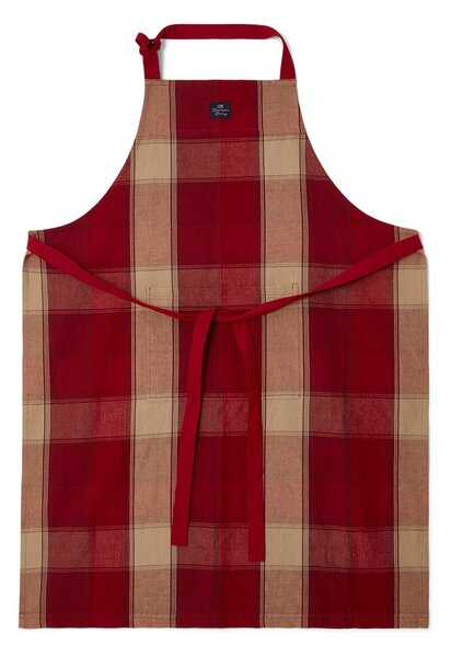 Lexington Checked linen-cotton apron 80x105 cm Red-beige