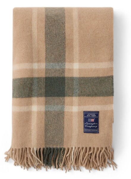 Lexington Frame checked recycled throw 130x170 cm Beige-green