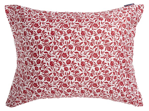 Lexington Flower printed cotton sateen pillowcase 50x60 cm White-red