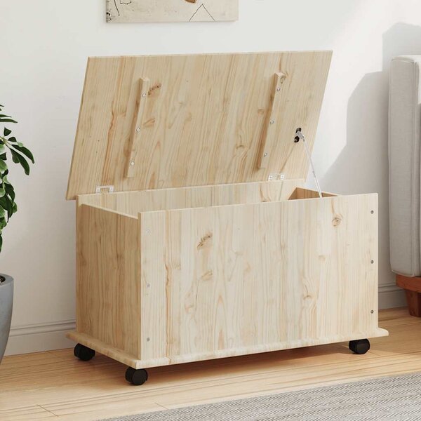 Storage Chest with Wheels ALTA 73x39.5x43 cm Solid Wood Pine