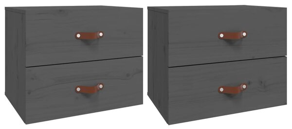 Wall-mounted Bedside Cabinets 2 pcs Grey 50x36x40 cm