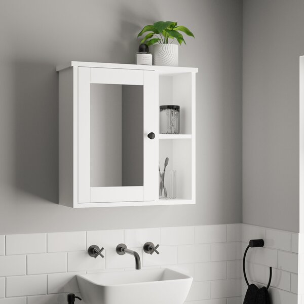 Lynton White Compact Bathroom Wall Cabinet White