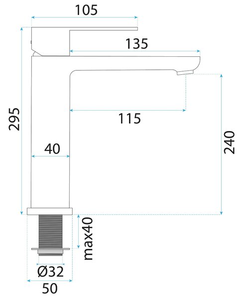 Bathroom faucet Rea Logan Brush Nickel