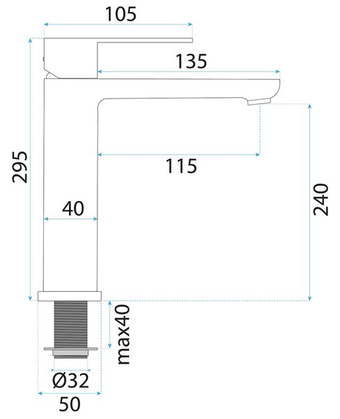 Bathroom faucet Rea Logan Brush Nickel