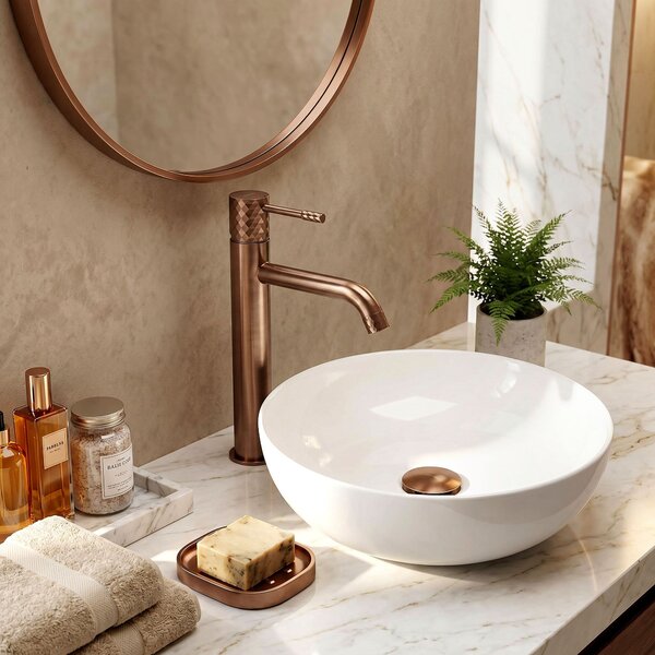 Bathroom faucet Rea Lungo Diamond Brush Copper High