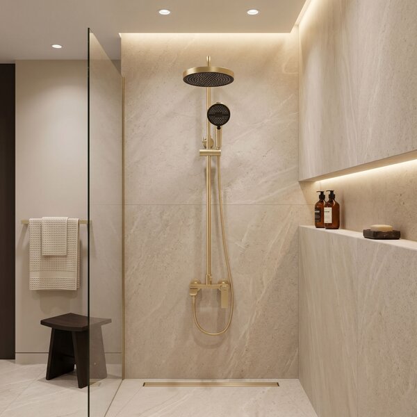 Shower set Rea Prime Brush Gold