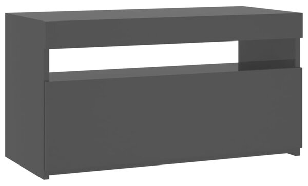 TV Cabinet with LED Lights Black 75x35x40 cm