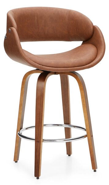 Torcello Bar Height Stool, Faux Leather Tan