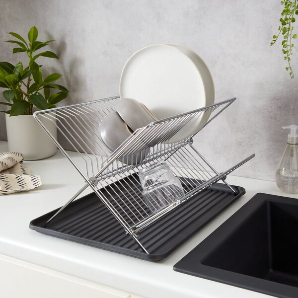 Traditional Dish Drainer Chrome Silver