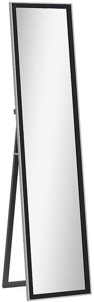 HOMCOM Full Length Mirror, 37 x 157cm Wall Mounted, Leaning, Free Standing Mirror, Framed Full Body Mirror for Living Room, Bedroom, Black Aosom UK