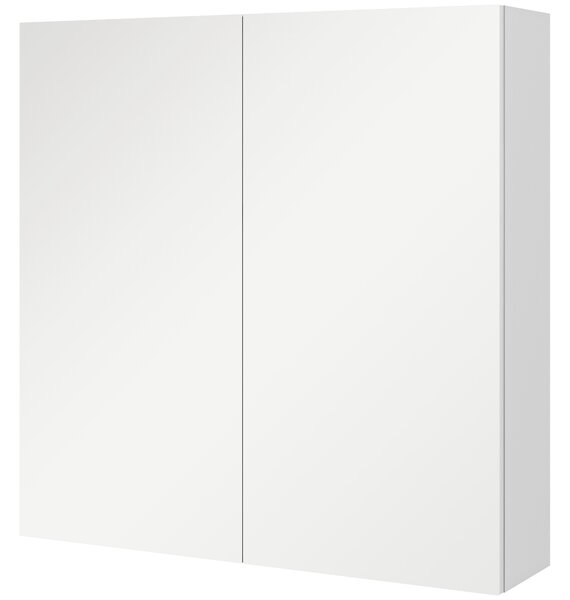 Kleankin Bathroom Mirror Cabinet: Wall-Mounted with Adjustable Shelf, High Gloss White Aosom UK