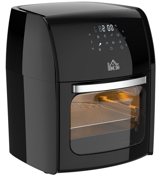 HOMCOM 12L 8 in 1 Digital Air Fryer Oven with Air Fry, Roast, Broil, Bake, Dehydrate, Rapid Air Circulation and 60-Minute Timer, 1800W, Black