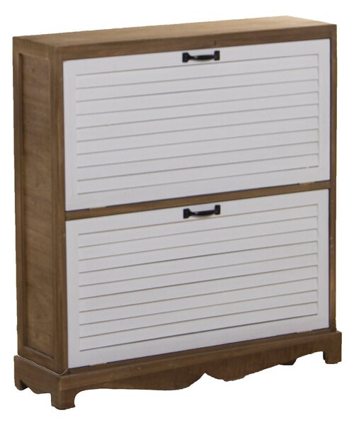 Shoe Rack Alexandra House Living White Brown 76 x 93 x 22 cm 2 drawers