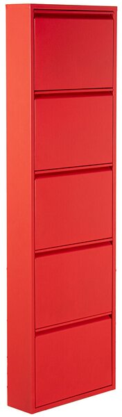 Shoe Rack Alexandra House Living Red 50 x 170 x 15 cm 5 drawers