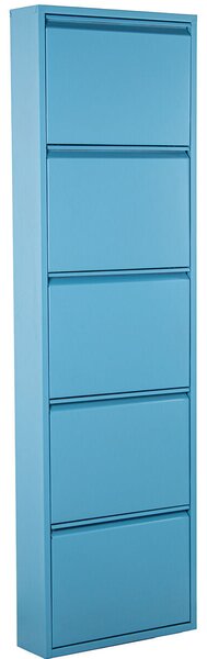 Shoe Rack Alexandra House Living Blue 50 x 170 x 15 cm 5 drawers