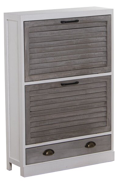 Shoe Rack Alexandra House Living White Grey 65 x 94 x 20 cm 2 drawers