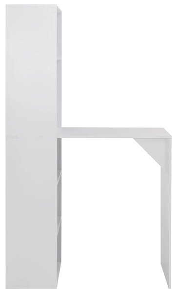 Bar Table with Cabinet White 115x59x200 cm