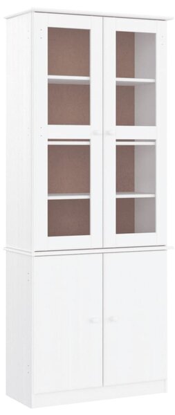 Glass Display Cabinet ALTA White 77x35x186.5 cm Solid Wood Pine