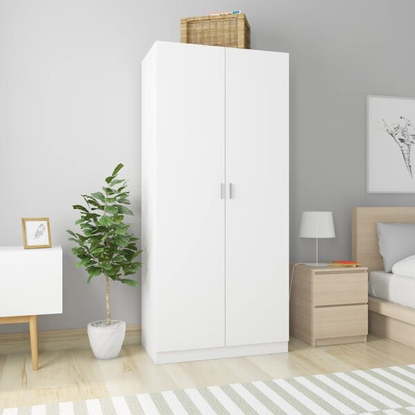 Wardrobe White 90x52x200 cm Engineered Wood
