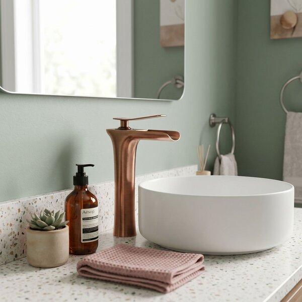 Bathroom faucet Rea Laguna Brush Copper high