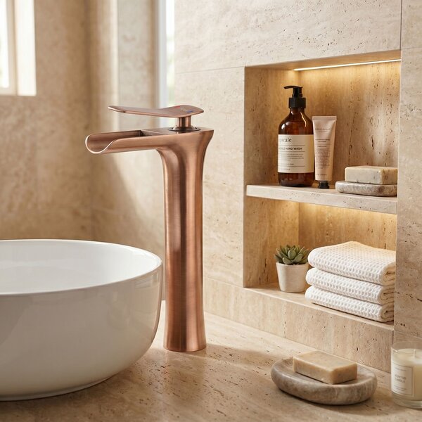 Bathroom faucet Rea Laguna Brush Copper high