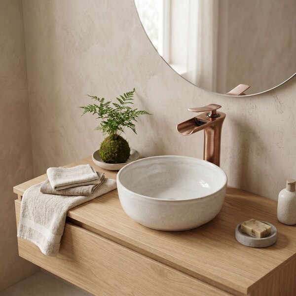 Bathroom faucet Rea Laguna Brush Copper high