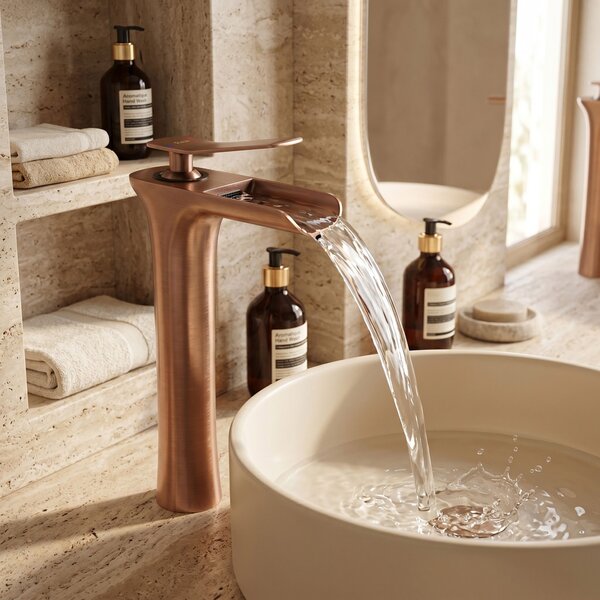 Bathroom faucet Rea Laguna Brush Copper high