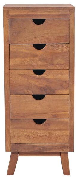 Sideboard with 5 Drawers 40x30x100 cm Solid Teak Wood