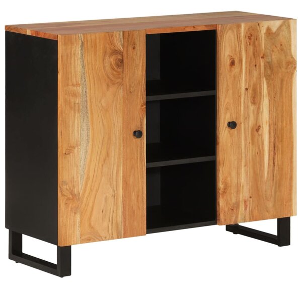 Sideboard with 2 Doors 90x33x75 cm Solid Wood Acacia