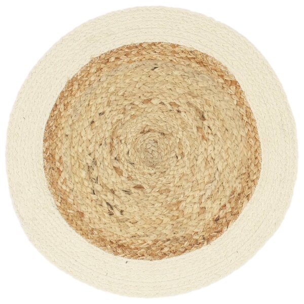 Placemats 4 pcs Plain Natural 38 cm Round Jute and Cotton