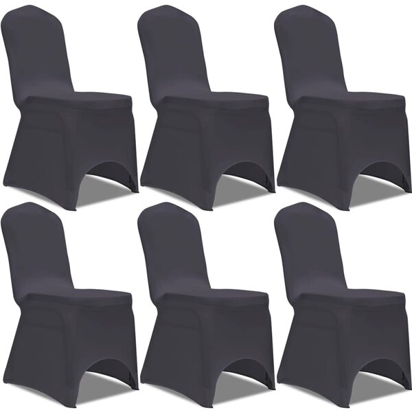 Stretch Chair Cover 6 pcs Anthracite