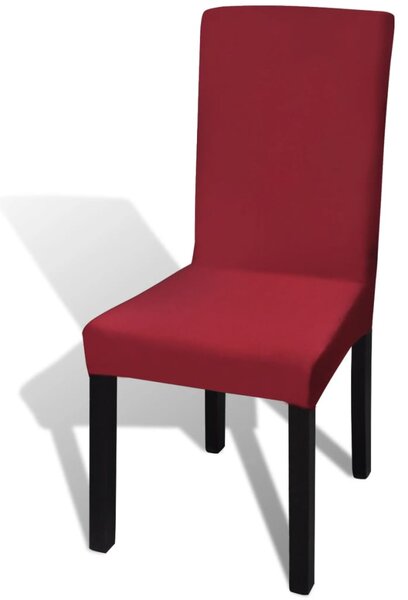 Straight Stretchable Chair Cover 4 pcs Bordeaux