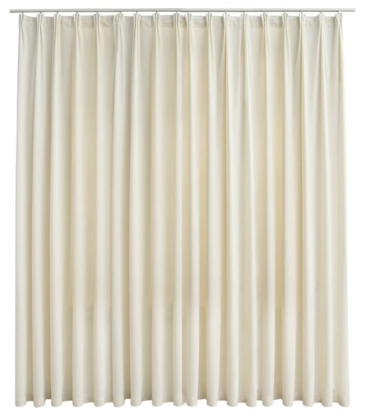 Blackout Curtain with Hooks Velvet Cream 290x245 cm