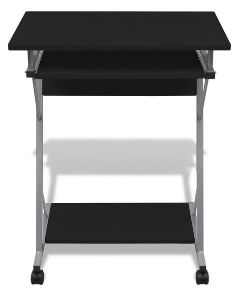 Compact Computer Desk with Pull-out Keyboard Tray Black