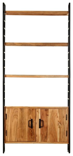 4-Tier Bookcase 80x30x180 cm Solid Acacia Wood