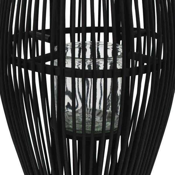 Hanging Candle Lantern Holder Bamboo Black 95 cm