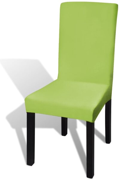 Straight Stretchable Chair Cover 6 pcs Green