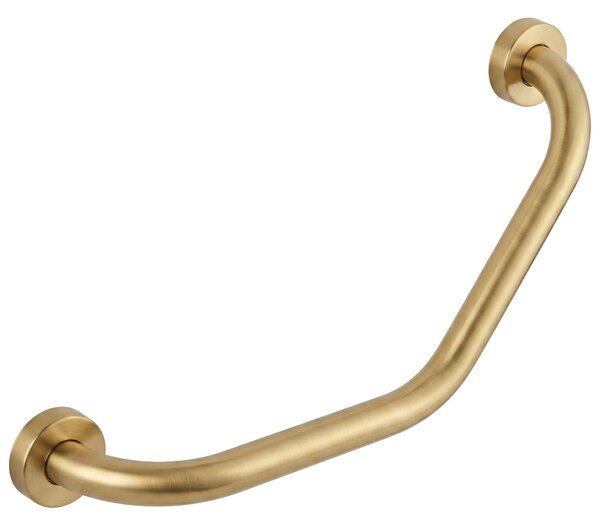 Bathroom angled grab bar BRUSH GOLD