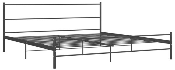 284691 Bed Frame without Mattress Black Metal 200x200 cm