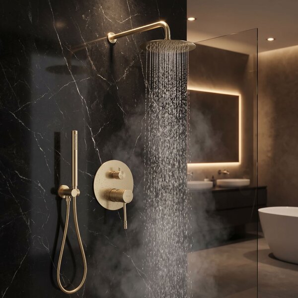 Shower system Rea Lungo Diamond Brush Gold + BOX