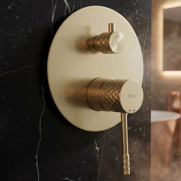 Shower system Rea Lungo Diamond Brush Gold + BOX