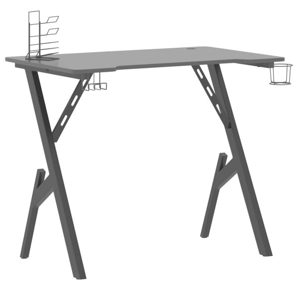 Gaming Desk with Y Shape Legs Black 90x60x75 cm