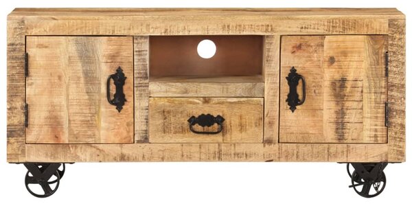 TV Cabinet Rough Mango Wood 110x30x50 cm