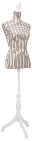 Ladies Bust Display Mannequin Linen With Stripes