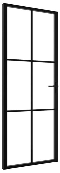 Interior Door ESG Glass and Aluminium 76x201.5 cm Black